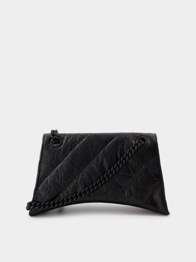 Crush Chain Strap Leather Shoulder Bag Black - BALENCIAGA - BALAAN 4