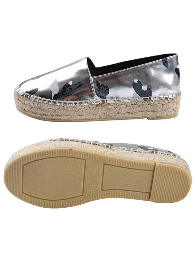 2ES383 F76 AG Silver cute printed high heel espadrille - KENZO - BALAAN 4