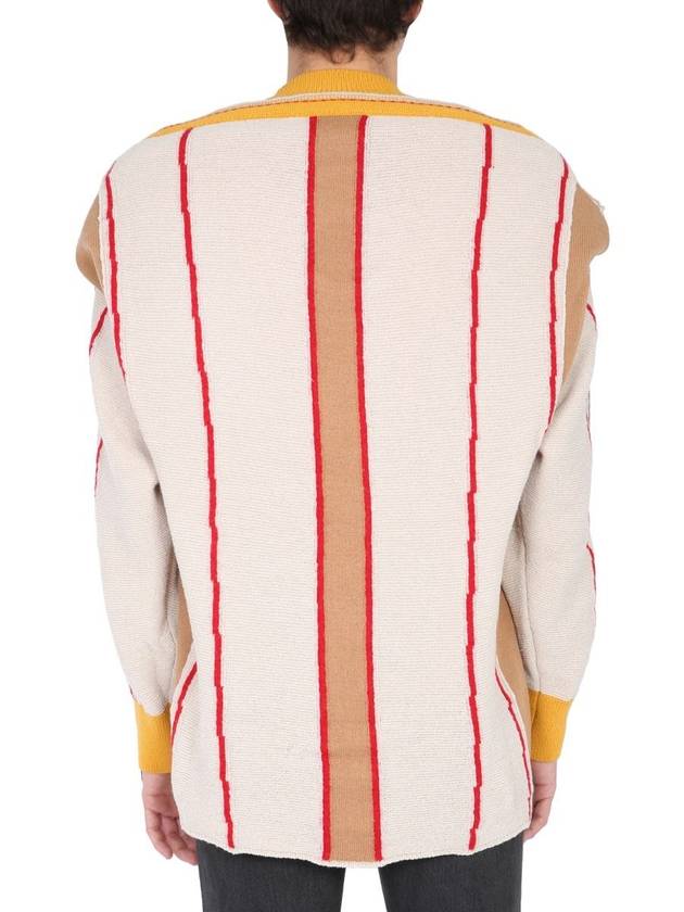 Men's Mix Panel Striped Knit Top Beige - AMBUSH - BALAAN 4