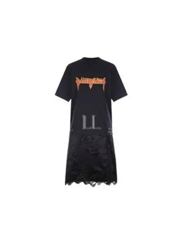 Logo Print T-Shirt Midi Dress Black - BALENCIAGA - BALAAN 2