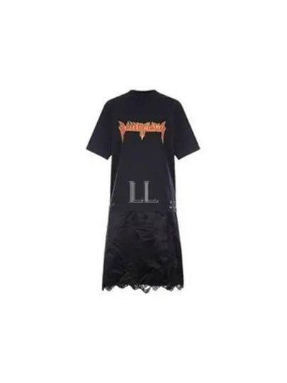 Logo Print T-Shirt Midi Dress Black - BALENCIAGA - BALAAN 2