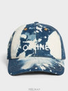 Embroidered Logo Cloudy Horizon Denim Ball Cap Blue - CELINE - BALAAN 3