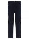 5 Pocket Corduroy Straight Pants Navy - PRADA - BALAAN 2