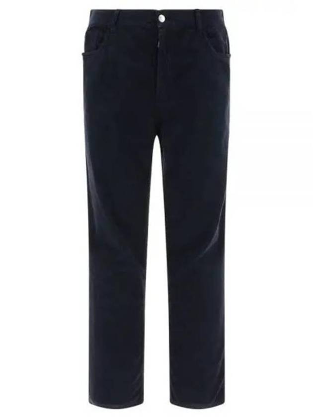 5 Pocket Corduroy Straight Pants Navy - PRADA - BALAAN 2