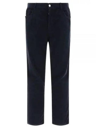 5 Pocket Corduroy Straight Pants Navy - PRADA - BALAAN 2