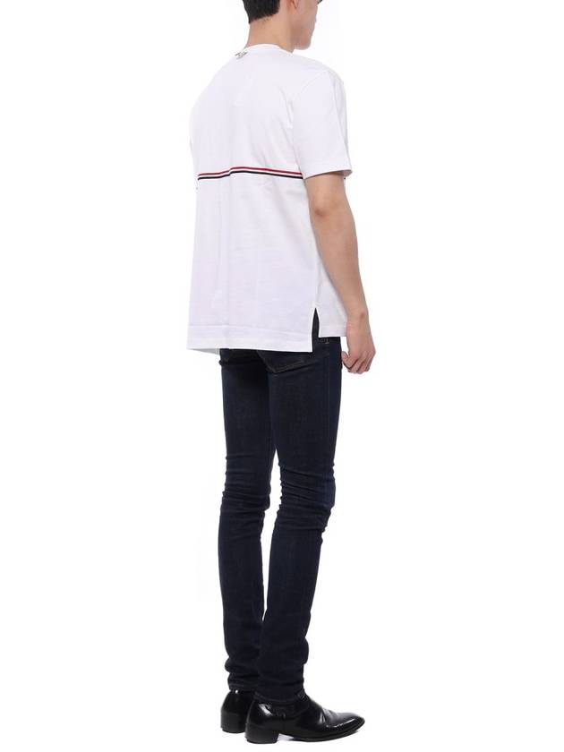 Midweight Jersey Short Sleeve T-Shirt White - THOM BROWNE - BALAAN 7