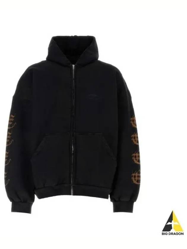 Heavy Metal Oversized Zip-Up Hoodie Black - BALENCIAGA - BALAAN 2