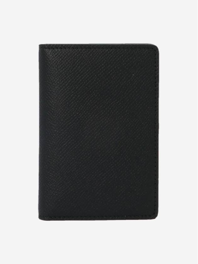 Stitched Bi-Fold Leather Card Wallet Black - MAISON MARGIELA - BALAAN 3