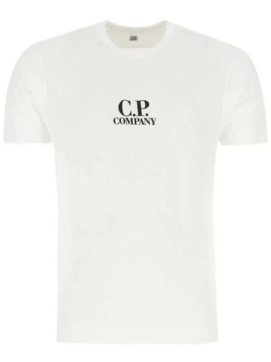 Logo Crew Neck Short Sleeve T-Shirt White - CP COMPANY - BALAAN 2