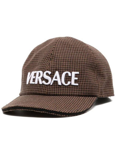 Logo Print Baseball Ball Cap Brown - VERSACE - BALAAN 1