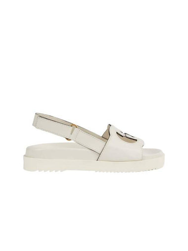 Interlocking G Leather Sandals White - GUCCI - BALAAN 1