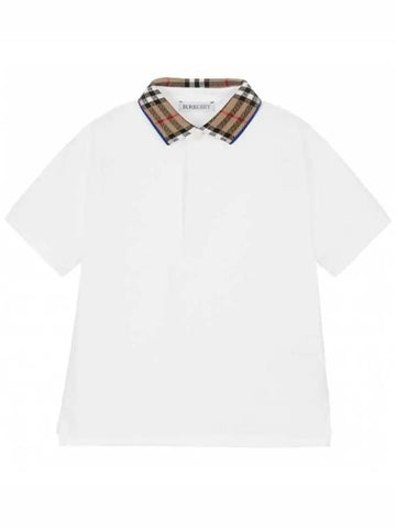 Kids Women s Check Collar T Shirt White 8073160 Other 1009855 - BURBERRY - BALAAN 1