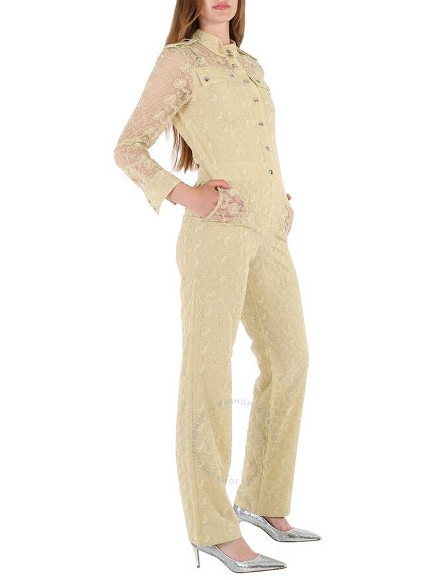 Burberry Ladies Pale Yellow Floral Lace Jumpsuit, Brand Size 4 (US Size 2) - BURBERRY - BALAAN 2