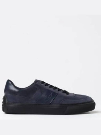 Embossing Logo Suede Low Top Sneakers Navy - TOD'S - BALAAN 2