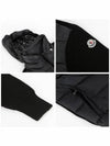 Padded Wool Hooded Zip Up Black - MONCLER - BALAAN 7