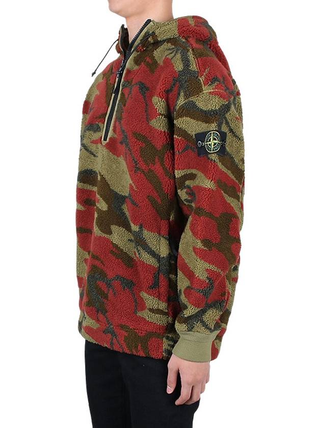 Heritage Camo Pile Hoodie Red Green - STONE ISLAND - BALAAN 4