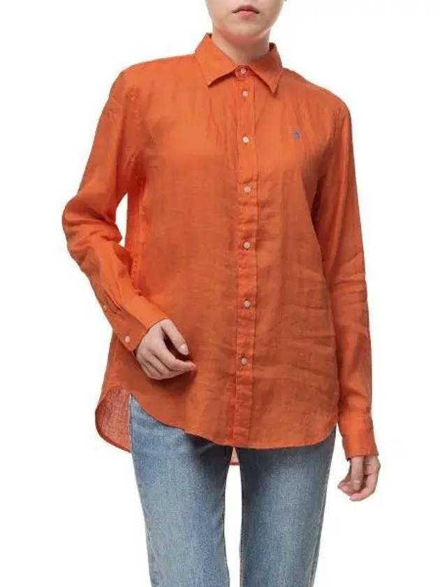 W relax fit linen shirt orange - POLO RALPH LAUREN - BALAAN 2