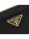 Vitello Triangle Logo Zip Around Coin Purse Black - PRADA - BALAAN 6