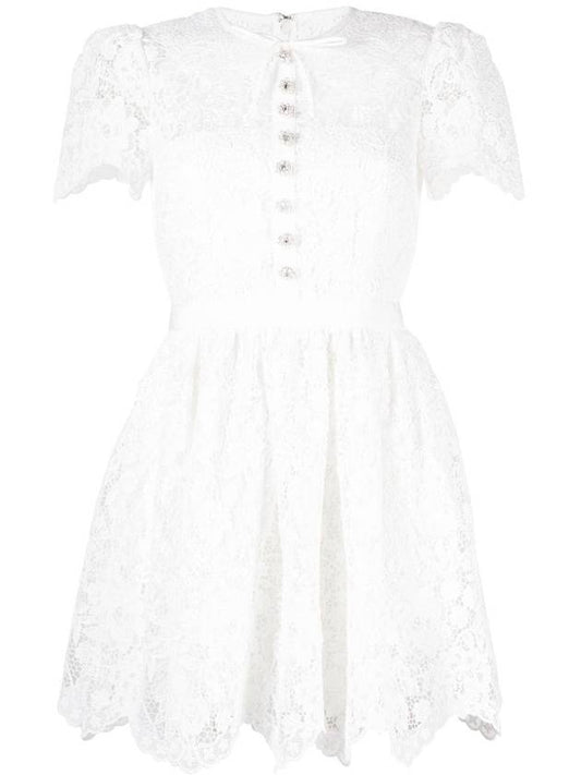 Women's Cord Lace Mini Dress White - SELF PORTRAIT - BALAAN 1