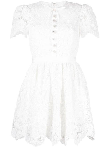 Women's Cord Lace Mini Dress White - SELF PORTRAIT - BALAAN 1