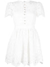 Women's Cord Lace Mini Dress White - SELF PORTRAIT - BALAAN 1