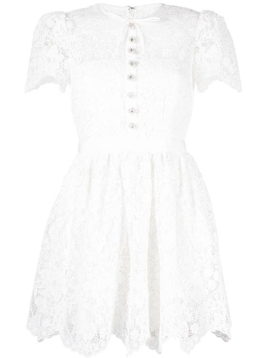 Women's Lace Mini Short Dress White - SELF PORTRAIT - BALAAN 1