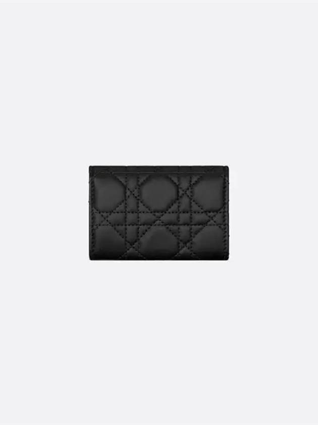 XS Lady Cannage Lambskin Half Wallet Black - DIOR - BALAAN 5