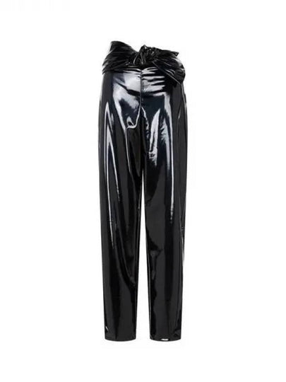 Women s Belted Glossy Stretch Pants Black 270588 - EMPORIO ARMANI - BALAAN 1