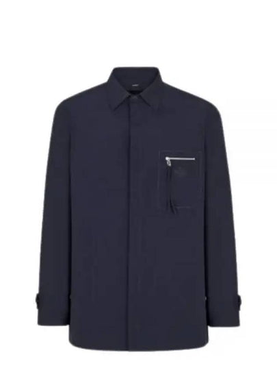 Nylon Long Sleeve Shirt Blue - FENDI - BALAAN 2