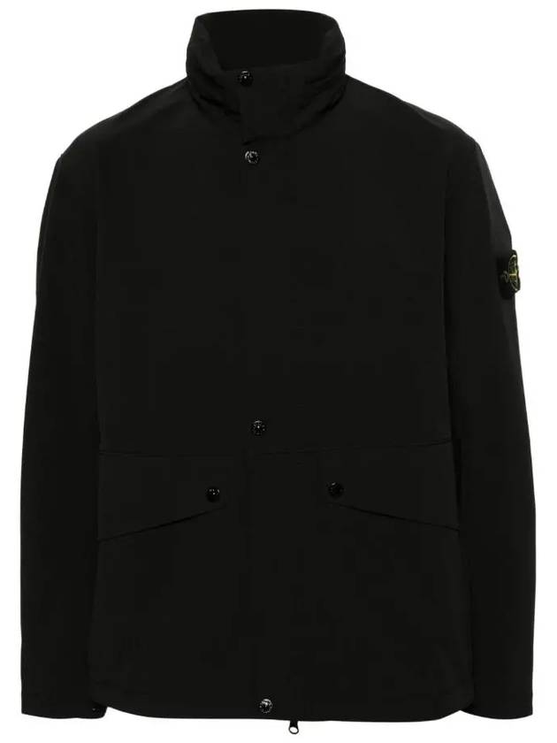 Logo Light Soft Shell Jacket Black - STONE ISLAND - BALAAN 2