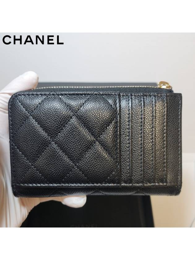 Card Holder Grained Calfskin & Gold Black - CHANEL - BALAAN 4