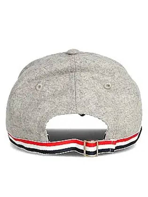 Bow Grosgrain Wool Flannel Ball Cap Light Grey - THOM BROWNE - BALAAN 5