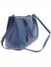 1BA874 Blue Saffiano Lux Gold Triangle Logo 2WAY - PRADA - BALAAN 3