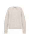 Wool Blend Crew Neck Jumper Knit Top Light Taupe - ACNE STUDIOS - BALAAN 1