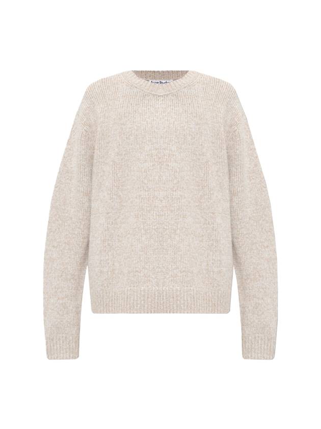 Wool Blend Crew Neck Jumper Knit Top Light Taupe - ACNE STUDIOS - BALAAN 1