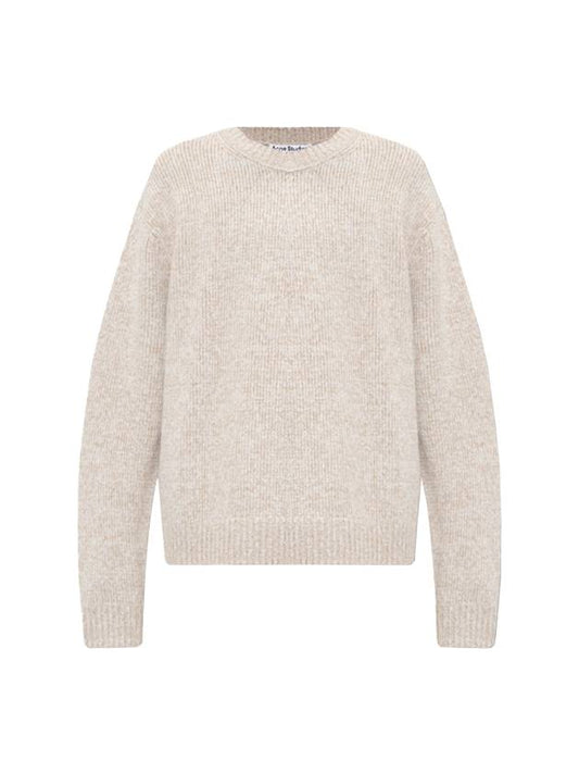 Wool Blend Crew Neck Jumper Knit Top Light Taupe - ACNE STUDIOS - BALAAN 1