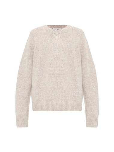 Wool Blend Crew Neck Jumper Knit Top Light Taupe - ACNE STUDIOS - BALAAN 1