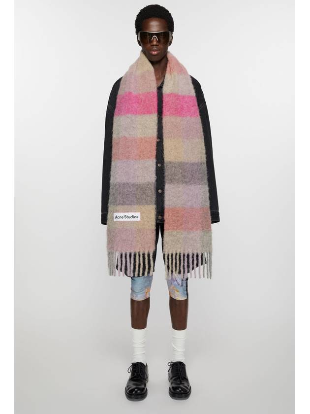 Check Mohair Muffler Fuchsia Lilac Pink - ACNE STUDIOS - BALAAN 5