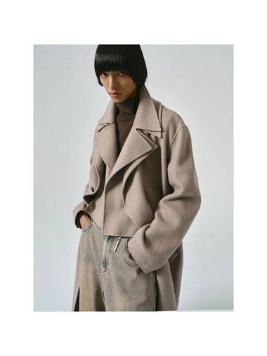 Neuer handmade cashmere layered trench coat sand beige - NOIRER - BALAAN 1