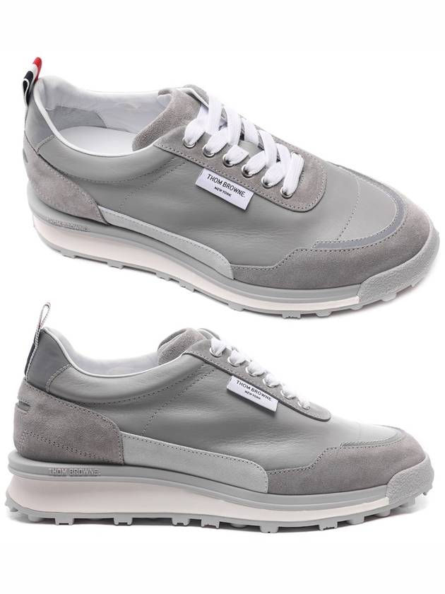 Vitello Alumni Trainer Caprede Low Top Sneakers Grey - THOM BROWNE - BALAAN 3