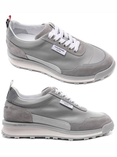 Vitello Alumni Trainer Caprede Low Top Sneakers Grey - THOM BROWNE - BALAAN 2