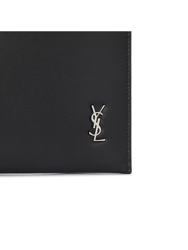 Tiny Monogram Silver Clutch Bag Black - SAINT LAURENT - BALAAN 8