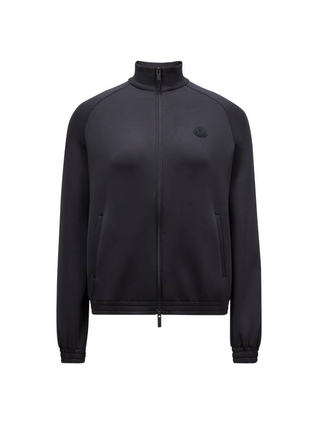 Matte black logo patch zip up - MONCLER - BALAAN 1