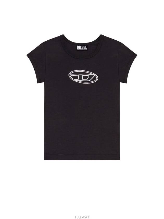 T Angie Peekaboo Logo Short Sleeve T-Shirt Black - DIESEL - BALAAN 5
