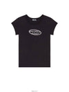 T Angie Peekaboo Logo Short Sleeve T-Shirt Black - DIESEL - BALAAN 5