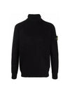 Waffen Patch Cotton Knit Turtleneck Black - STONE ISLAND - BALAAN 2