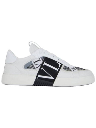 VLTN Mesh Leather Low-Top Sneakers White - VALENTINO - BALAAN 1