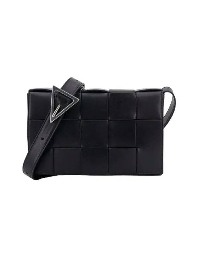 Urban Leather Crossbody Cassette Black Silver - BOTTEGA VENETA - BALAAN 4