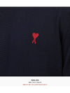 Heart Logo Wool Turtleneck Navy - AMI - BALAAN 7