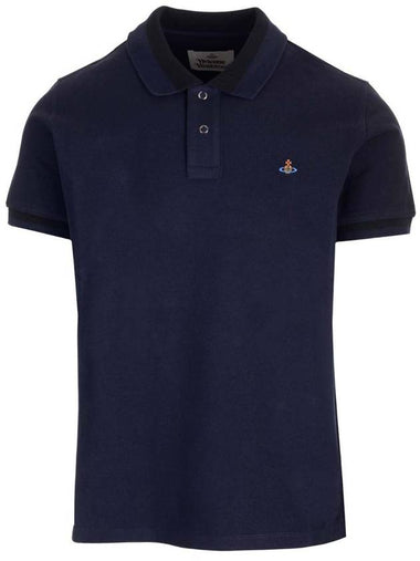 Classic ORB Logo Polo Shirt Navy - VIVIENNE WESTWOOD - BALAAN 1